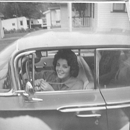 Pat Molittieri in her car.